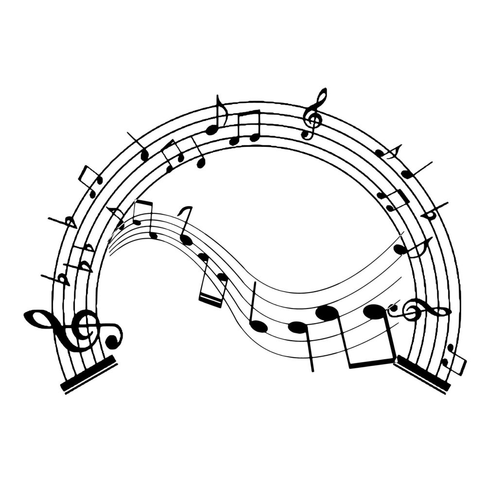 silhouette musical note clef ba